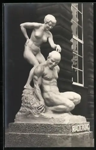 AK Leipzig, Weltausstellung für Buchgewerbe 1914, Skulptur-Radierung