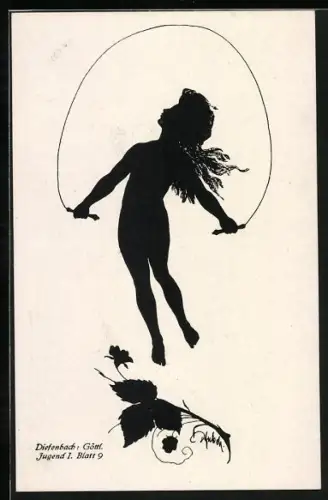Künstler-AK Diefenbach: Schattenbild Jugend I. Blatt 9