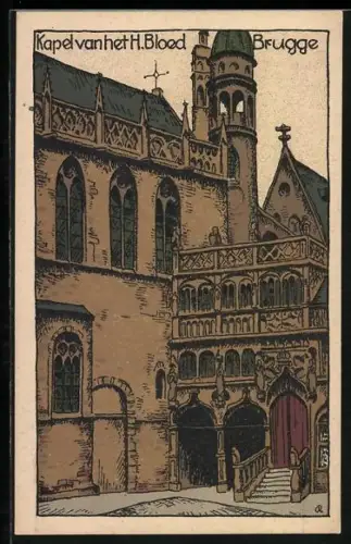 Steindruck-AK Brugge, Kapel van het H. Bloed