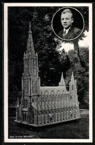 AK Modellbau des Ulmer Münsters von Paul Gansen