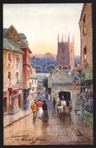 Künstler-AK Raphael Tuck & Sons Nr. 7077: Tavistock, The Parish Church