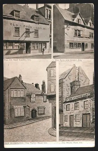 AK Plymouth, The Turks Head Inn, Old Four Castles Inn, Rose and Crown Inn, White Hart Inn