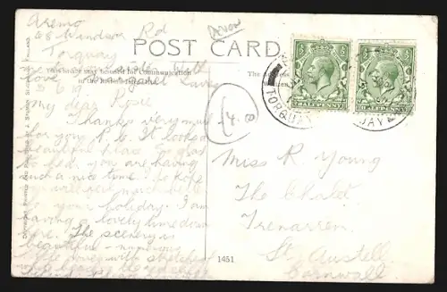 Künstler-AK Torquay, Oddicombe, Babbacombe, Ansteys Cove