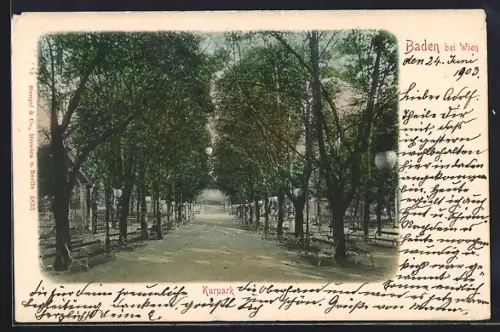 AK Baden bei Wien, Partie im Kurpark
