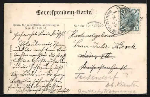 AK Waldegg /N.-Oe., Ober-Piesting, Ortspartie mit Talblick