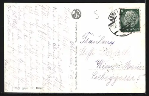 AK Abtenau, Ortsansicht mit Schober, Traugstein u. Tagweide