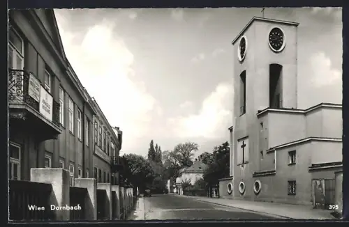 AK Wien, Dornbach, Strassenpartie an der Kirche