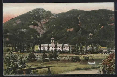 AK Vomp, Blick auf die Abtei Fiecht