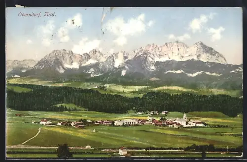 AK Oberndorf /Tirol, Ortsansicht mit Alpenblick
