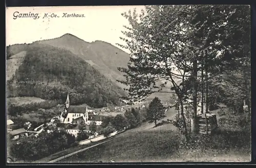 AK Gaming, Karthaus, Teilansicht mit Kirche