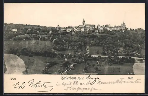 AK Kahlenberg, Ortsansicht mit Hotel