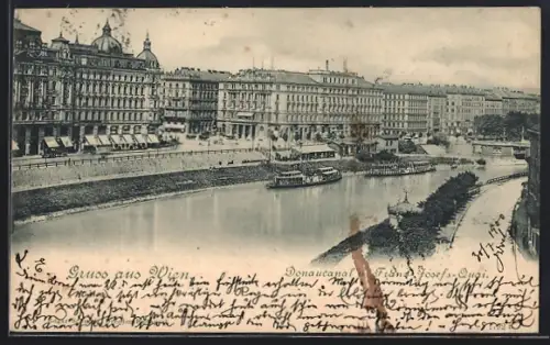 AK Wien, Donaukanal u. Franz-Josefs-Quai