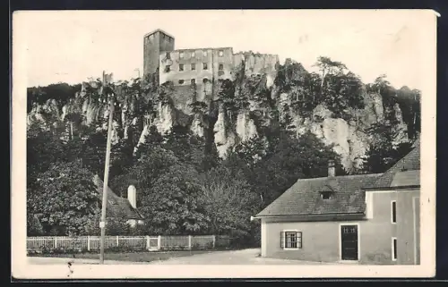 AK Baden, Ansicht der Ruine Rauhenstein