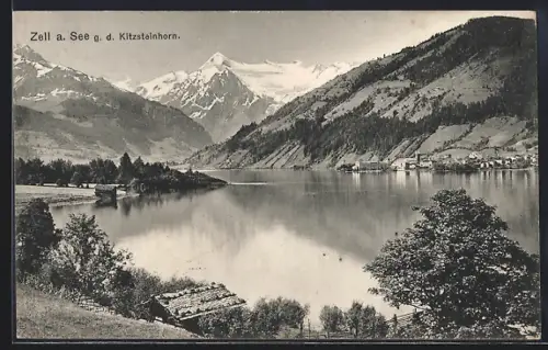 AK Zell a. See, Ortsansicht mit d. Kitzsteinhorn