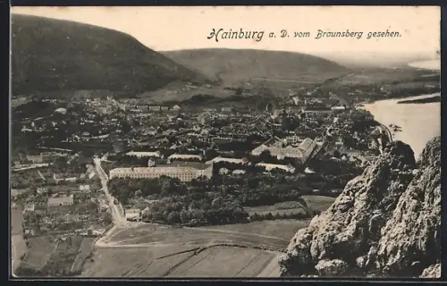 AK Hainburg a. D., Ortsansicht vom Braunsberg gesehen
