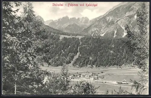 AK Fulpmes /Stubaital, Ort und Kalkkögel