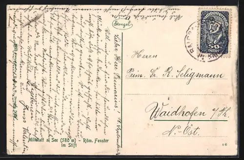 AK Millstatt am See, Röm. Fenster im Stift