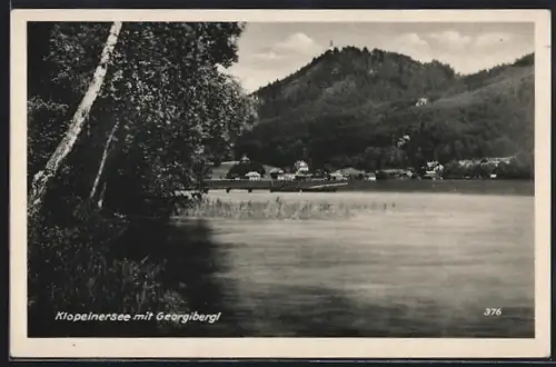 AK St. Kanzian am Klopeiner See, Klopeinersee, Seeblick mit Georgibergl