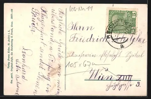 AK St. Andrä im Lavantthale, Ortsansicht mit Koralpe