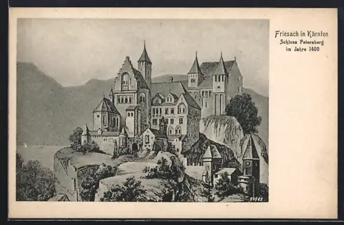 AK Friesach, Das Schloss Petersberg im Jahre 1400