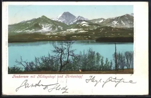 AK Faakersee, Seepartie mit Mittagskogl und Türkenkopf