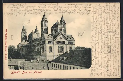 AK Speyer, Dom von Norden aus gesehen