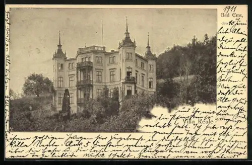 AK Bad Ems, Blick aufs Hotel Villa Reale