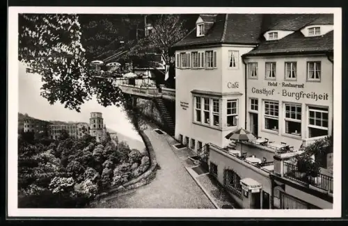 AK Heidelberg / Neckar, Gasthof Burgfreiheit, Inh. Rud. Schmidt