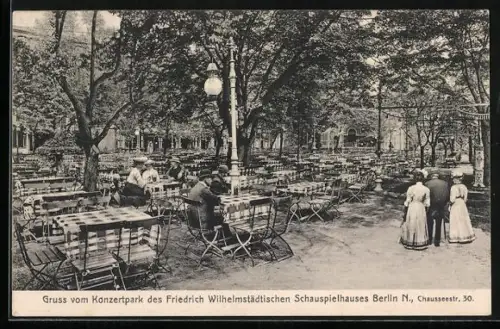 AK Berlin, Konzertpark, Friedrich-Wilhelm-Städtisches Schauspielhaus, Chaussseestrasse 30