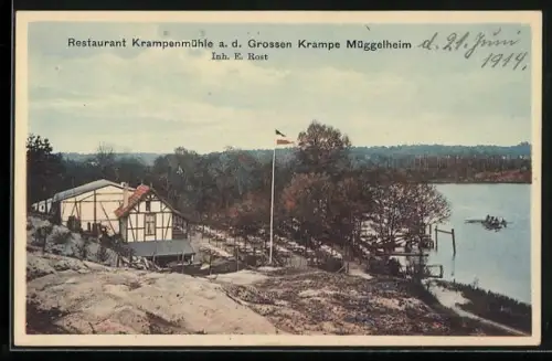 AK Berlin-Müggelheim, Restaurant Krampenmühle a. d. Grossen Krampe, Inh. E. Rost