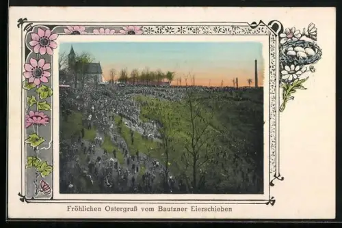 AK Bautzen, Bautzner Eierschieben, Fröhlichen Ostergruss