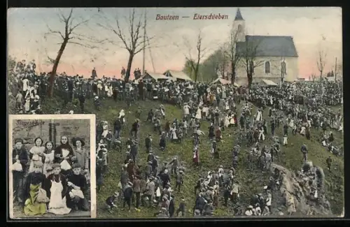 AK Bautzen, Eierschieben an der Kirche