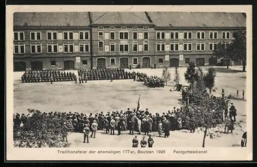 AK Bautzen, Traditionsfeier der ehemaligen 177er 1926, Feldgottesdienst