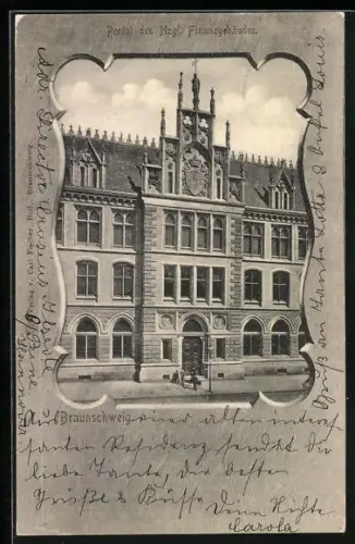 AK Braunschweig, Portal des Hzgl. Finanzgebäudes, Ornament-Rahmen