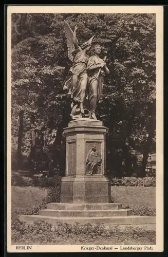 AK Berlin-Friedrichshain, Krieger-Denkmal auf dem Landsberger Platz