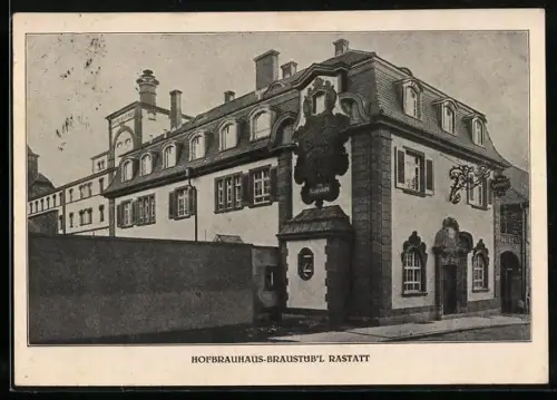 AK Rastatt, Gasthaus Hofbräuhaus-Braustübl, Ansicht von der Strasse