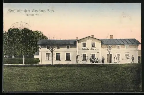 AK Burk / Bautzen, Gasthaus Schänke zu Burk