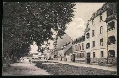 AK Rastatt, Strasse am Augustaplatz, mit Allee-Promenade