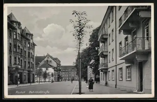AK Rastatt, Partie der Bahnhofstrasse