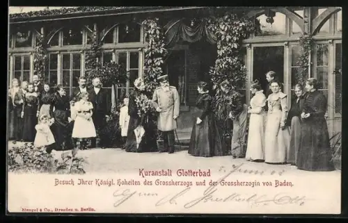 AK Glotterbad, Kuranstalt Glotterbad, Besuch des Grossherzogspaares von Baden