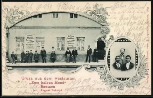 AK Bautzen, Restaurant Zum halben Mond, Inh. August Petzold