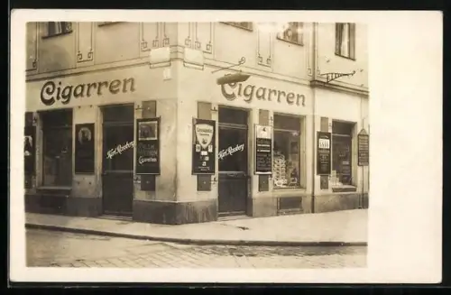 Foto-AK Dresden, Tabakwaren Carl Rossberg, Pirnaische Strasse