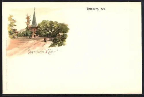Lithographie Hamburg-Eppendorf, Eppendorfer Kirche