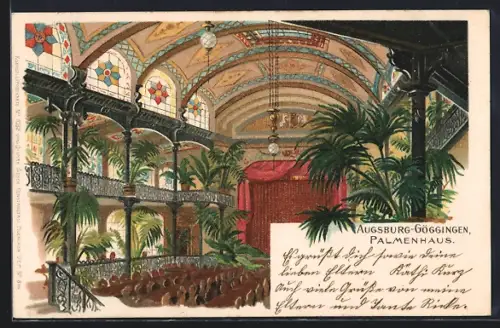 Lithographie Augsburg-Göggingen, Palmenhaus