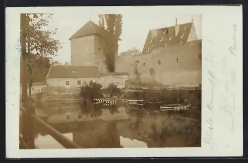Foto-AK Augsburg, Ruderboote im Wasser