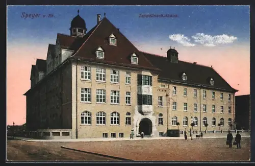 AK Speyer a. Rh., Zeppelinschulhaus