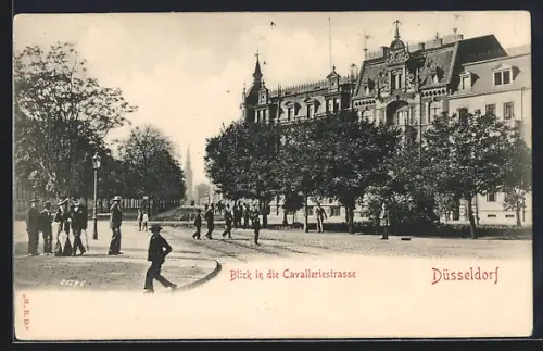 AK Düsseldorf, Blick in die Cavalleriestrasse