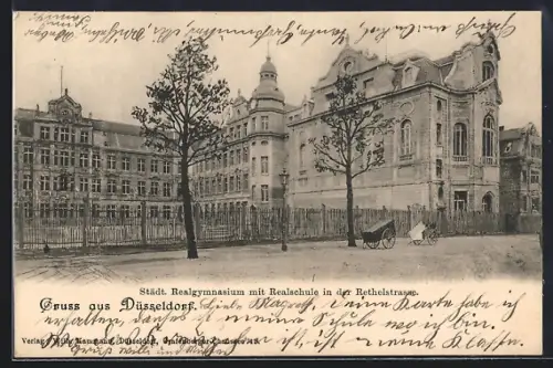 AK Düsseldorf, Städt. Realgymnasium mit Realschule in der Rethelstrasse