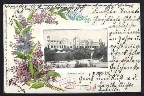 AK München, Maximilianeum, Duftende Grüsse