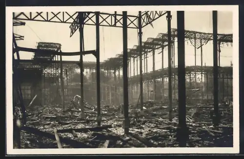AK München, Glaspalast nach dem Brand am 6.6.1931